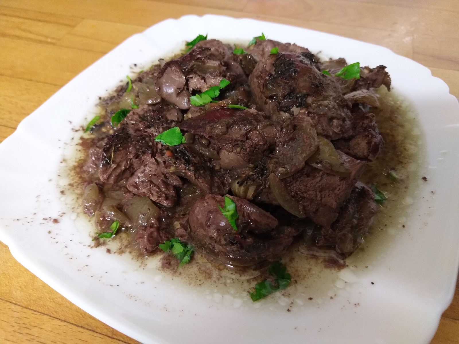 Дробчета с лук и патладжан на фурна.