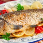 Пълнен шаран със зеленчуци