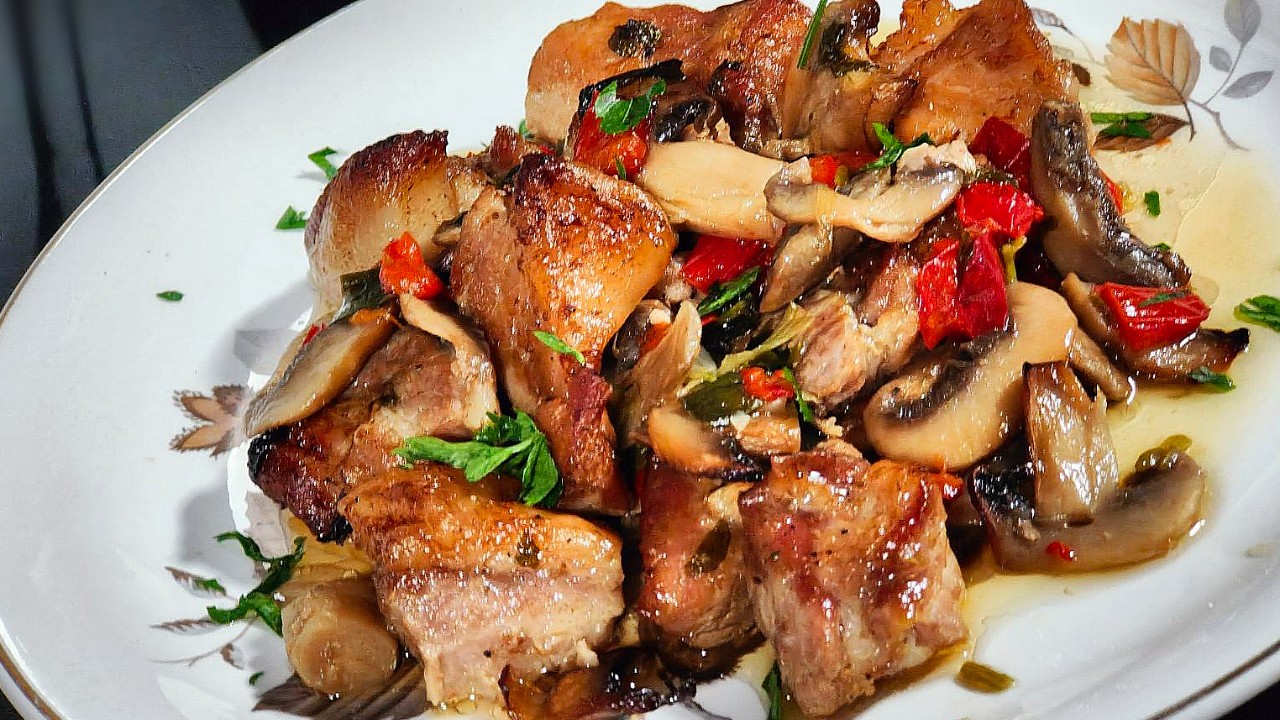 Зимно мезе със свинско и гъби