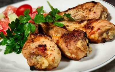 Пилешки бутчета в масло и бира на фурна