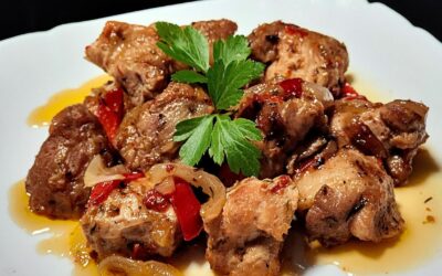 Друсан кебап с лук и червена чушка